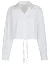 Alexander Wang T Alexanderwang.t Cotton Cropped Drawstring Shirt In White