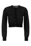 Alexander Wang T T By Alexander Wang Logo Patch Cropped Knit Cardigan In Beige