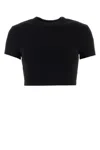 Alexander Wang T T By Alexander Wang Logo Embroidered Cropped Top In Black