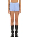Alexander Wang T Elastic Waist Shorts In Baby Blue
