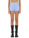 Alexander Wang T Elastic Waist Shorts In Baby Blue