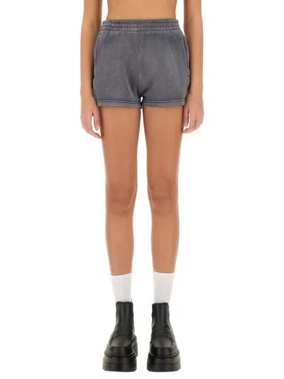 Alexander Wang T T By Alexander Wang Dark Grey Cotton Blend Shorts