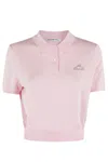 Alexander Wang T T By Alexander Wang 3d Logo Mesh Cropped Polo Shirt In Neutrals