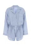 Alexander Wang T T By Alexander Wang Embroidered Lyocell Jumpsuit In Blue