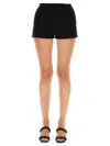 Alexander Wang T T By Alexander Wang Shorts With Embossed Logo In Black
