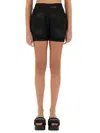 Alexander Wang T T By Alexander Wang Black Shorts With Subtle Logo Detail