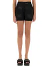 Alexander Wang T T By Alexander Wang Black Shorts With Subtle Logo Detail In Black