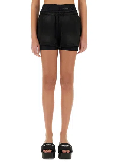 ALEXANDER WANG T T BY ALEXANDER WANG SHORTS WITH LOGO