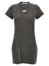 Alexander Wang T T By Alexander Wang Blade Logo Shrunken Tee Dress Washed Cedar In Gray