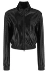 Alexander Wang T T By Alexander Wang Shrunken Zip Up Sweatshirts In Black