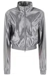 Alexander Wang T T By Alexander Wang Shrunken Zip Up Sweatshirts In Gray