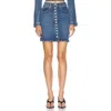 Alexander Wang T T By Alexander Wang Snap Front High-waisted Denim Skirt In Blue