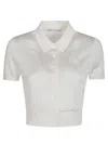 Alexander Wang T Alexanderwang. T Polo Collar Short Sleeves Cardigan In White