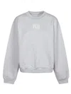Alexander Wang T T By Alexander Wang Grey Sweatshirt With Minimalist Logo