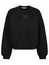 Alexander Wang T Alexanderwang.t Essential Terry Crew Sweatshirt With Puff Paint Logo In Black