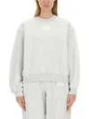 Alexander Wang T T By Alexander Wang Grey Sweatshirt With Minimalist Logo