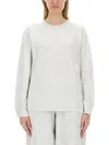 Alexander Wang T T By Alexander Wang Grey Sweatshirt With Minimalist Logo