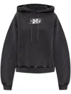 Alexander Wang T T By Alexander Wang Boxy Grey Sweatshirt With Logo Print And Drawstring Hood