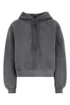Alexander Wang T Essential Terry Hoodie With Puff Paint Logo-xs Nd T By Alexander Wang Female In Grey