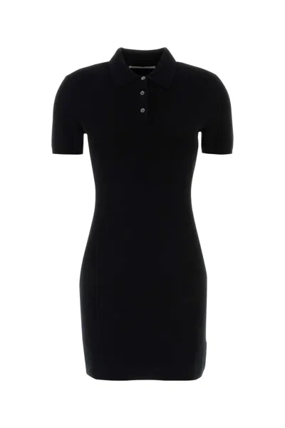 Alexander Wang T T By  By Alexander Wang Black Wool Polo Mini Dress