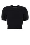 Alexander Wang T T By Alexander Wang Logo Embroidered Cropped Top In Black