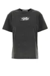 Alexander Wang T T By Alexander Wang Embossed Logo Cotton T-shirt In Gray