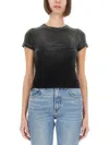 Alexander Wang T T By Alexander Wang Black Stretch Terry Fabric T-shirt