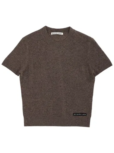 Alexander Wang T T By -shirt With Logo In Brown