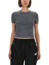 Alexander Wang T Logo Jacquard Short Sleeve Baby T-shirt In Gray