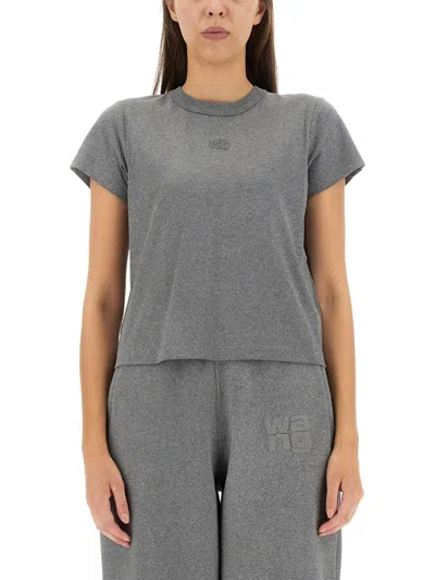 Alexander Wang T T By -shirt With Logo In Grey