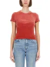 Alexander Wang T T By Alexander Wang Slim-fit T-shirt With Embossed Logo In Red
