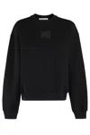 Alexander Wang T Alexanderwang.t Essential Terry Crew Sweatshirt With Puff Paint Logo In Black