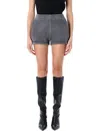 Alexander Wang T T By Alexander Wang Dark Grey Cotton Blend Shorts In Washed Asphalt