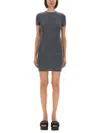 Alexander Wang T T By Alexander Wang Jacquard Mini Dress With Logo In Gray