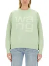 Alexander Wang T T By Alexander Wang Jersey With Logo In Green