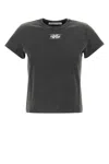 Alexander Wang T T By Alexander Wang Embossed Logo Cotton T-shirt In Gray