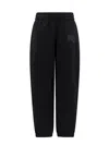 Alexander Wang T Jogging Cotton Trouser With Logo In Black