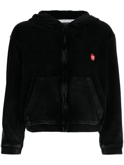 ALEXANDER WANG T T BY ALEXANDER WANG VELOR SWEATSHIRT