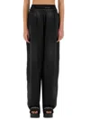 Alexander Wang T T By Alexander Wang Wide-fit Pants With Logo Detail In Black