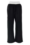 Alexander Wang T T By Alexander Wang 'wide Leg W/ Logo Elastic Exposed Brief' Joggers In Black