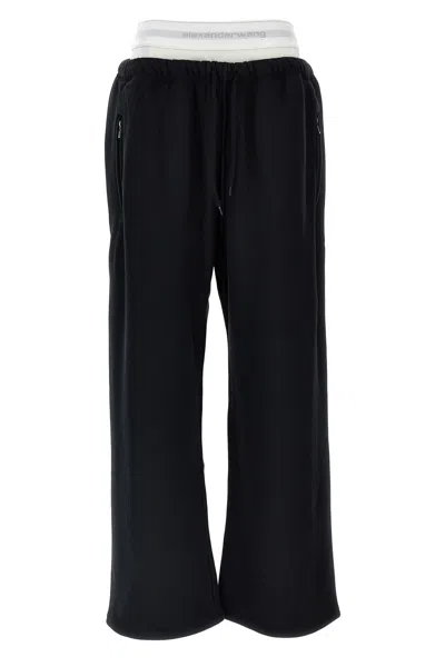 ALEXANDER WANG T T BY ALEXANDER WANG 'WIDE LEG W/ LOGO ELASTIC EXPOSED BRIEF' JOGGERS