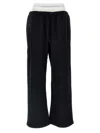 Alexander Wang T T By Alexander Wang 'wide Leg W/ Logo Elastic Exposed Brief' Joggers In Black