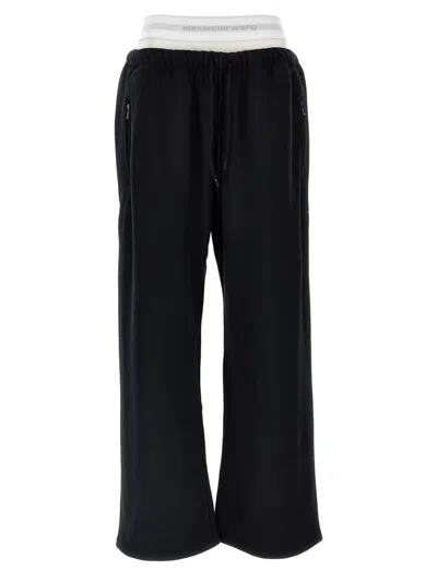 ALEXANDER WANG T T BY ALEXANDER WANG 'WIDE LEG W/ LOGO ELASTIC EXPOSED BRIEF' JOGGERS
