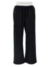 Alexander Wang T T By Alexander Wang Wide Leg Logo Elastic Jogging In Black