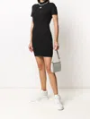 ALEXANDER WANG T T BY ALEXANDER WANG WOMEN BODYCON CREWNECK TEE DRESS WITH LOGO PATCH