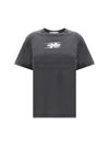 Alexander Wang T T By Alexander Wang Embossed Logo Cotton T-shirt In Gray