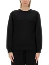Alexander Wang T Alexanderwang.t Essential Terry Crew Sweatshirt With Puff Paint Logo In Black