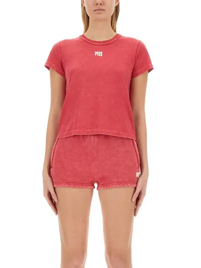 Alexander Wang T T-shirt With Logo In Pink