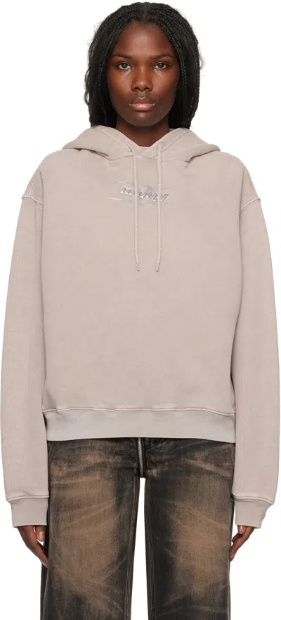 Alexander Wang T Taupe Blade Logo-embossed Hoodie In 230a Washed Oyster