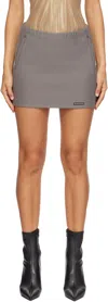 Alexander Wang T Taupe Classic Cotton Terry Miniskirt In Washed Granite